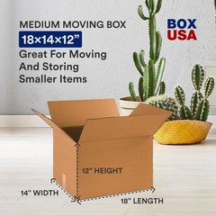 Moving Boxes Medium 18″L x 14″W x 12″H 10-Pack | Corrugated Cardboard Box for S