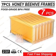 Upgraded 7 Auto Reap Honey Frame + Wooden Bee Hive House Comb Beehive Box Kit