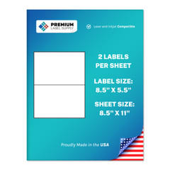 1000 Premium 8.5″ X 5.5″ Half Sheet Self Adhesive Shipping Labels -PLS Brand-