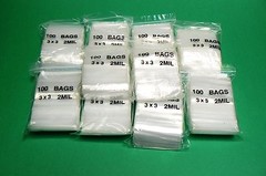 3 x 3 Zip Seal Lock Bags 2mil Clear 5000 Resealable Zip Slide Lock Poly Bags