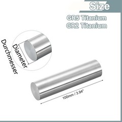Ø18 – 200mm Titanium Rod Round Bars Solid Shaft Titanium Bar Grade 2/5 (TA2/TC4)