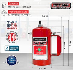 Sure Shot A1000R 1 Quart Enameled Steel Sprayer, Red