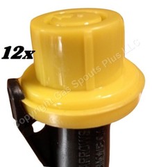 24pcs total NEW Combo Pk 12 BLITZ Yellow Spout Caps +12 YELLOW GAS CAN VENT CAPS