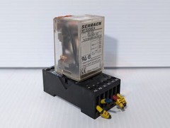 Schrack MT3330C4 relay, 24VDC with Schrack MT78740 relay base as shown