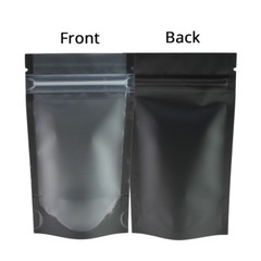 5x7in Matte Clear Front Black Back Mylar Stand up Zip Lock Bag w/Machine B03