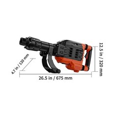VEVOR Demolition Jack Hammer Concrete Breaker 3500W Electric 2 Chisel Bits Black