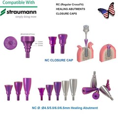 US Straumann Healing Abutment Cap/Closure Cover Screw NC & RC Platform Titanium