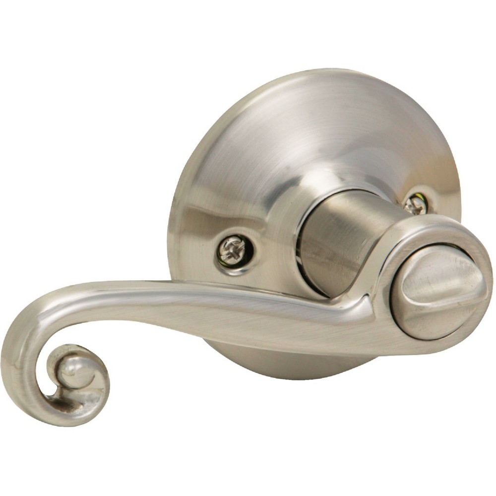 Steel Pro Brushed Nickel Scroll Privacy Door Lever L6X201B Steel Pro L6X201B
