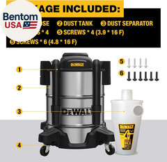 DEWALT Dust Separator with 10 Gallon Stainless Steel Tank, 99.5% Efficiency Cycl