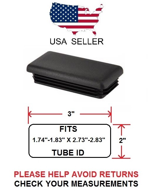 2 x 3 INCH RECTANGLE TUBING PLUG/END CAP 2″ X 3″ – QUANTITY 2