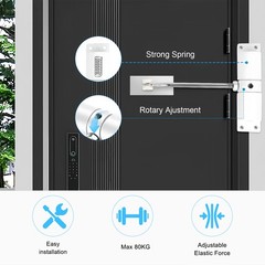 Heavy-Duty Adjustable Aluminum Alloy Spring Closer for Home Office Outdoor Gate