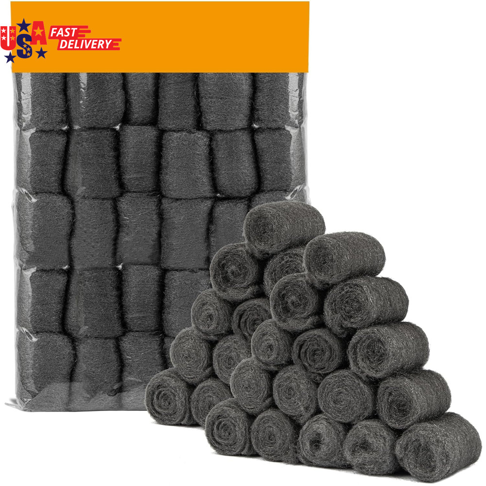 Steel Wool Pads 0000 15PCS – Steel Wool 0000 Roll Glass Wood Fabric Metal Extra