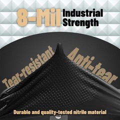 GP Craft Black Large Nitrile Gloves Diamond 8Mil Disposable Latex Free 1000/Case