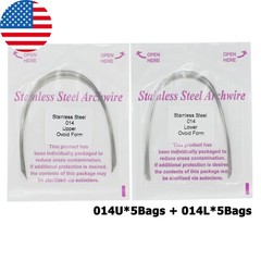 100PCS Dental Orthodontic Arch Wire Niti Stainless Steel Round Rectangular Ovoid