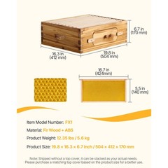 VEVOR Bee Hive Langstroth Medium Beehive Kit 10 Frames Acrylic Bee Windows