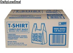T-Shirt Thank You Plastic Grocery Store Shopping Carry Out Bag 1000ct Recyclable