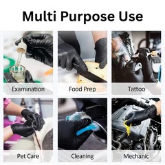 6 Mil Black Nitrile Disposable Gloves Powder Free Case 1000 PC S M L XL XXL