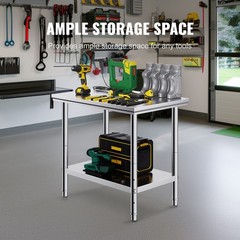 Stainless Steel Work Table 24x36in Commercial Kitchen Equipment Food Prep Table