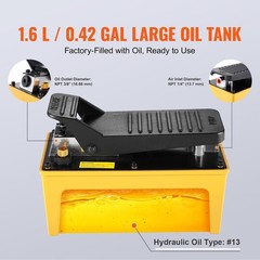 10,000 PSI Air Hydraulic Pump with 0.42 Gal Reservoir for Automotive Repairs