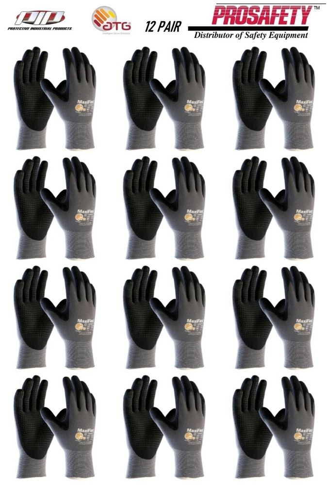 12- 34-844 MaxiFlex Nitrile Grip Foam Dotted Palm Coated PROTECTIVE WORK GLOVES
