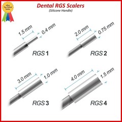 Dental Instrument RGS 1-2 / 3-4 Silicone Handle Depth Dimensions for Restoration