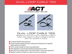 ACT Dual Loop Cable Ties, 13″, UV Black, 50/Pkg (AL-13-150-DL-IT-30-L) ACT