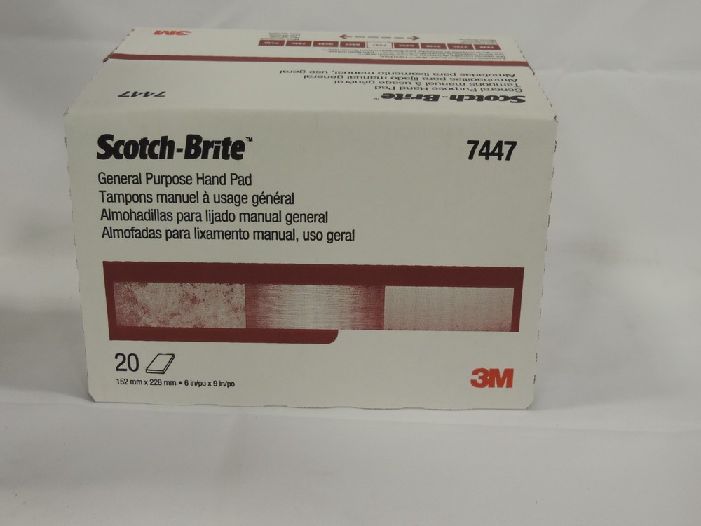 3M 7447 Scotch-Brite General Purpose Hand Pad 6″ x 9″ – 20 Pads, Free Shipping