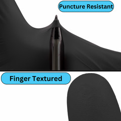 [1000 Pieces] Black Nitrile 4 Mil Gloves Powder Free, Latex Free Size: Large