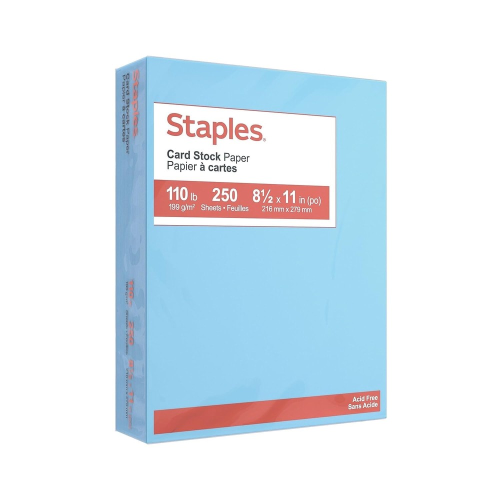 Staples Cardstock Paper 110 lbs 8.5-Inch x 11-Inch Blue 8.5×11 inches,