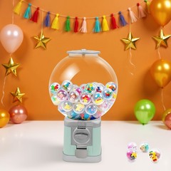 Gumball Machine With Coin Bank – Green Vintage Bubble Gum Candy Dispenser USA
