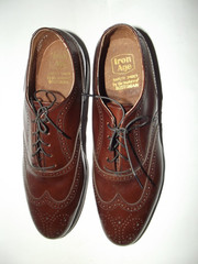 Iron Age Safety Shoes Mens9M Brown Leather Wingtip Steel Toe Oil Proof Bostonian