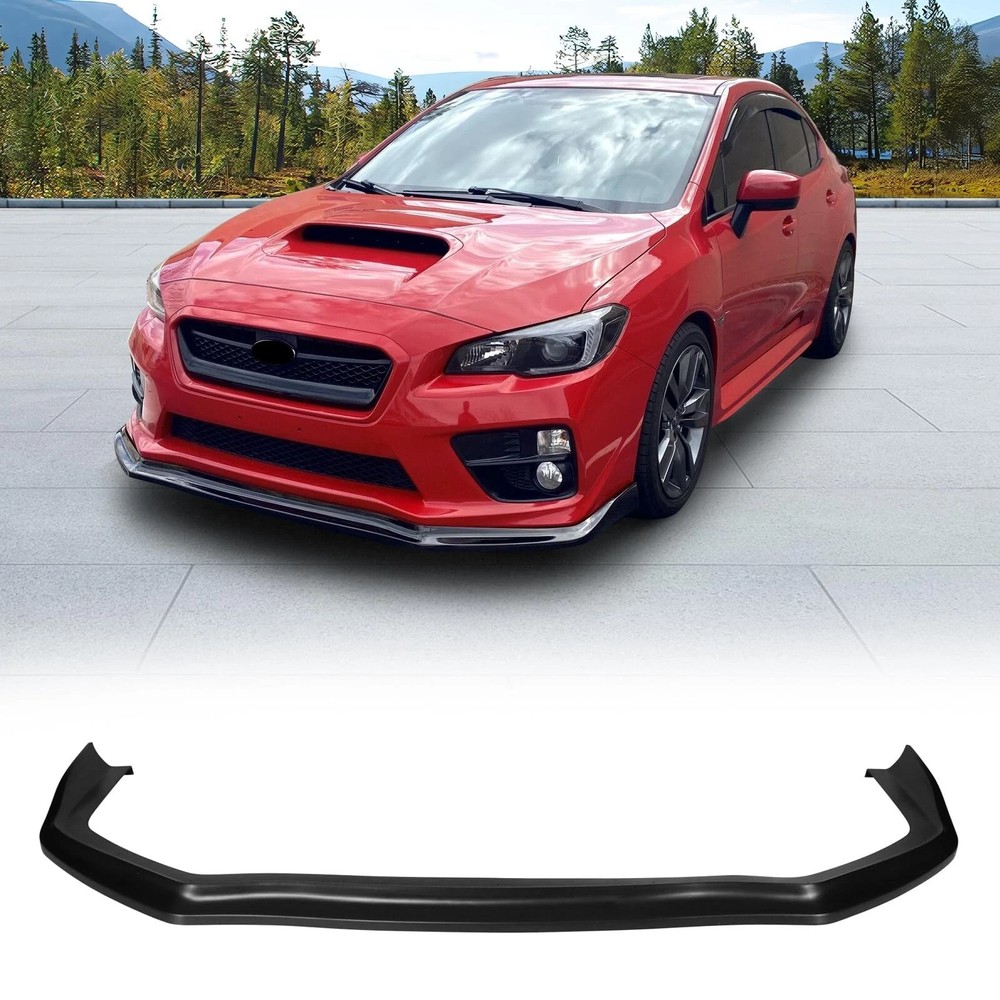 Front Bumper Lip Splitter Fits 2015-2021 WRX STI Unpainted Black PP
