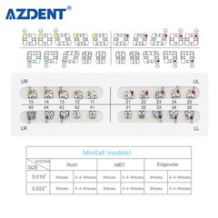 10 Kits AZDENT Dental Orthodontic Metal Bracket Braces Mini Roth .018 Hooks 345