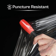 18″ x 1000′ 4 Rolls (120 Gauge) Blown Hand Stretch Film Shrink Wrap – Clear