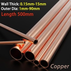 Copper Tubing OD 1mm-90mm Length 500mm Hollow Copper Tubing Round Copper Tubing