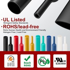 31 Ratio 1/4 6.4mm Heat Shrink Tubing Marine Grade Waterproof Adh Color: Green