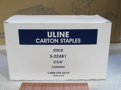 NEW CASE OF 20,000 (2000/BOX, 10BOXES/CASE) ULINE CARTON STAPLES S-22481 C3/4″
