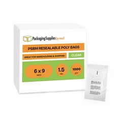 1000 Pcs 6″ x 9″ Resealable Suffocation Warning Bags – 1.5 Mil – Clear