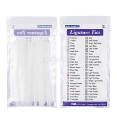 AZDENT Dental Ortho Ligature Ties Elastic Rubber Bands 1000Pcs/Bag 23 Colours