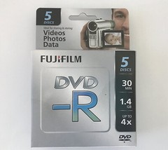 100 UNITS FUJIFILM 25302444 MINI DVD-R Camcorder 1.4 GB / 30 Min, 5 PCS/UNIT