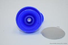 Aptar-38-400 Blue Flip Top Tab Caps with valve. Quantity 1200 per box