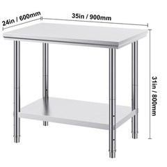 Stainless Steel Work Table 24x36in Commercial Kitchen Equipment Food Prep Table