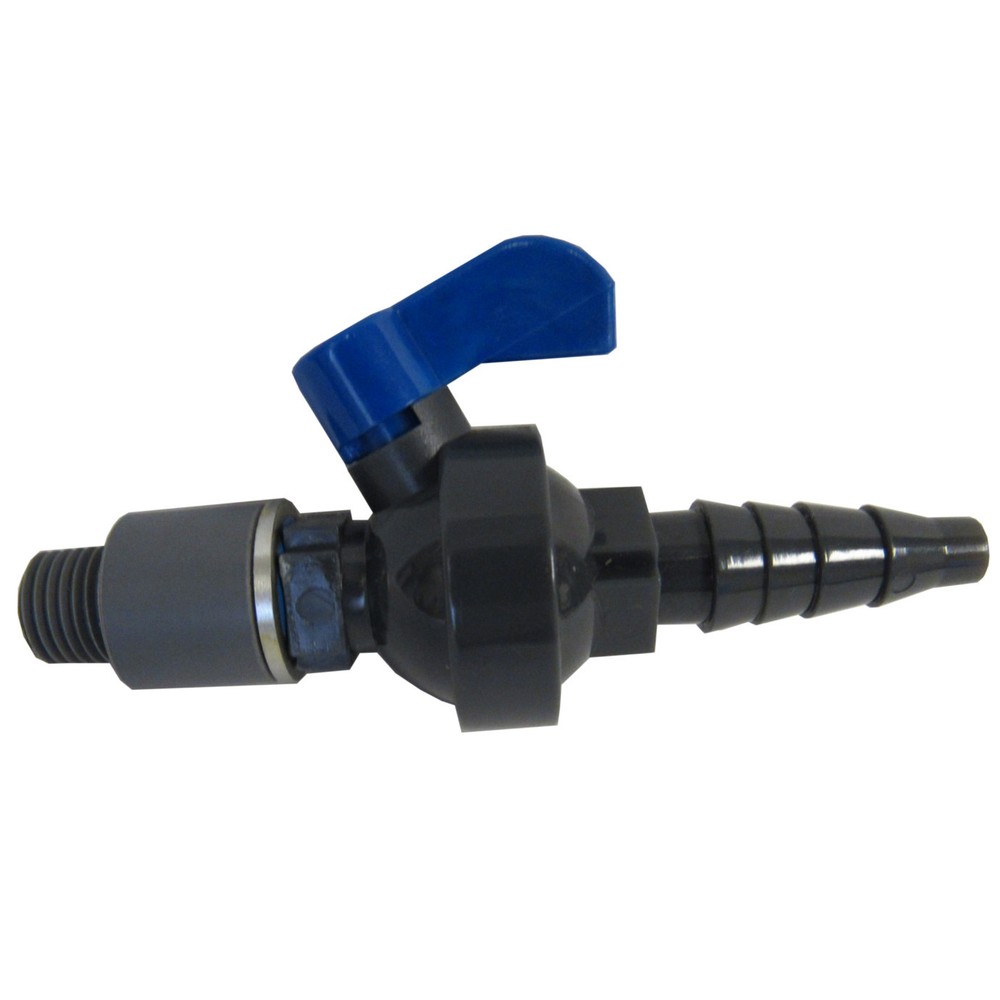 New Sch 80 PVC 1/4″ Sample Port Valve ¼” MNPT X Hose Barb Viton Seals