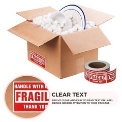4 Rolls 500/Roll 3 x 5 Fragile Stickers Handle With Care Shipping Mailing Labels