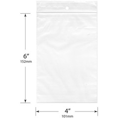 Plymor 4″ x 6″, 2 Mil with Hang-Hole Zipper Reclosable Plastic Bags