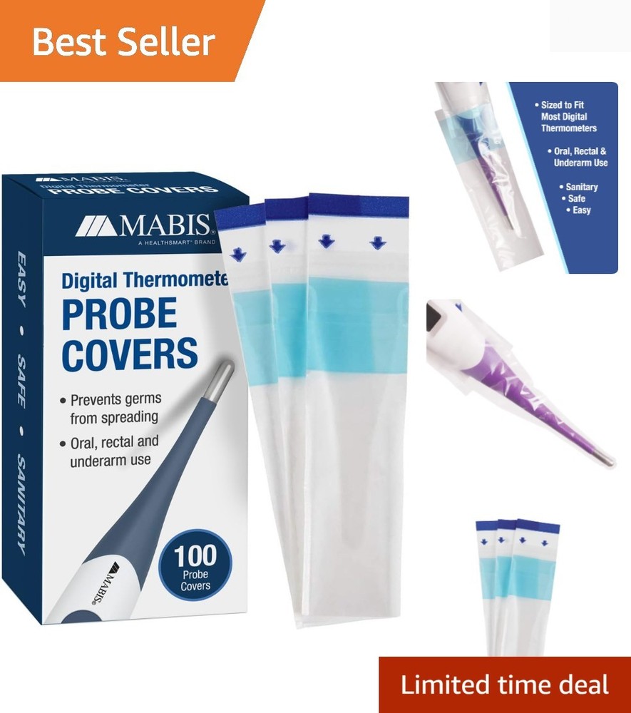 Single-Use Probe Covers for Digital Thermometers, Pack of 100 – Adult Care