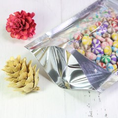 100 Pcs Food Safe Silver QuickQlick™ Stand Up Bag with Single Sided Clear Window