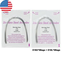 100PCS Dental Orthodontic Arch Wire Niti Stainless Steel Round Rectangular Ovoid