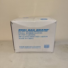 1 Case Of 10 Boxes Of Redibag 200 Sz Small Hybrid PE Gloves For Food Handling