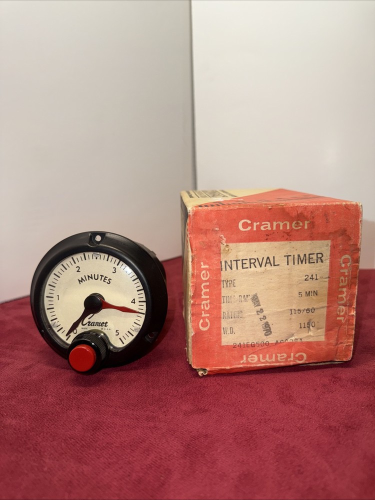 CRAMER 241EA 115VAC 5min INTERVAL TIMER COUNTER 10001 AED 5-MIN 60Hz NOS VTG